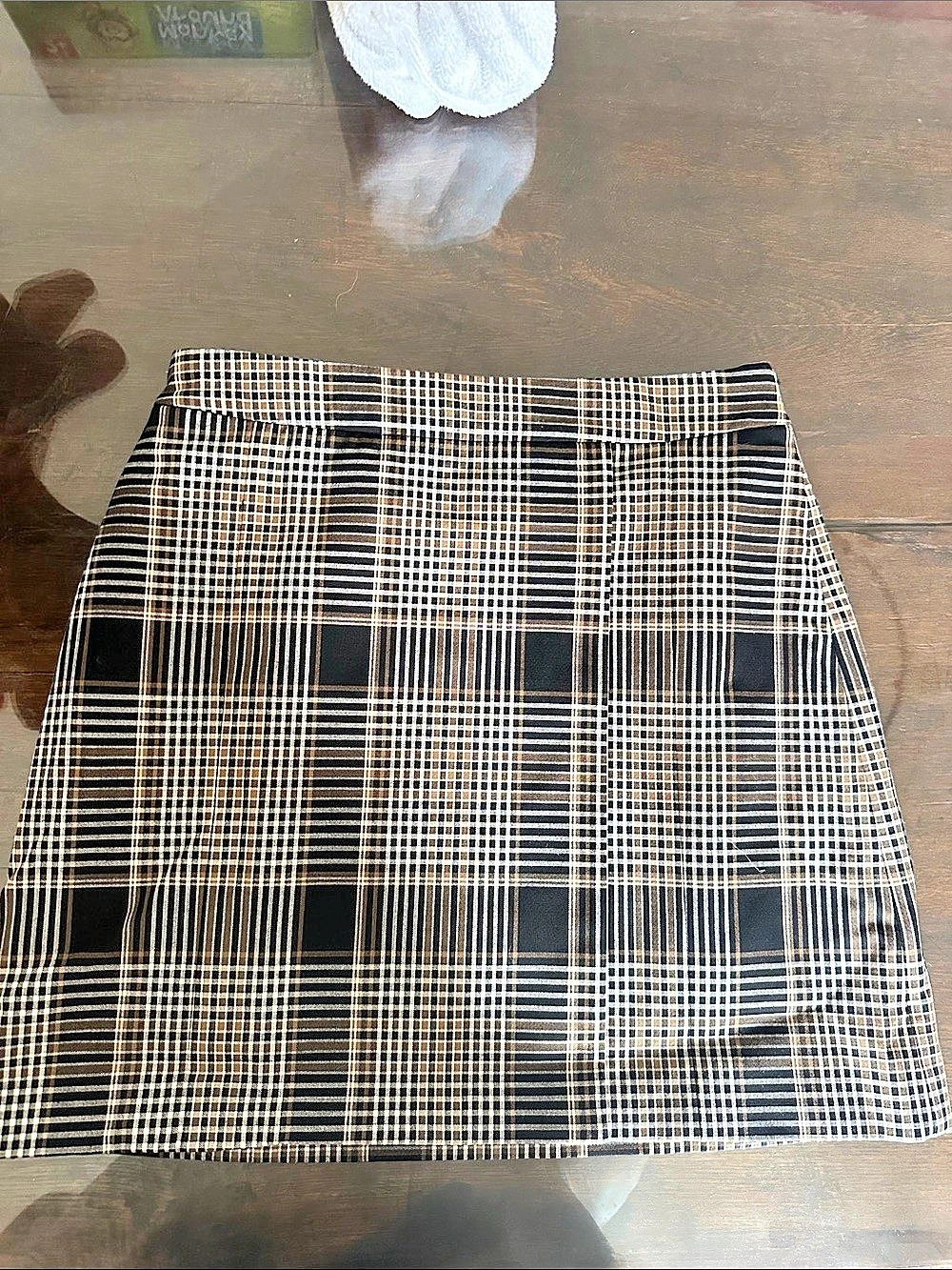 Theory Staple Wrap Skirt in Becket Portland Plaid Black & White Size 4